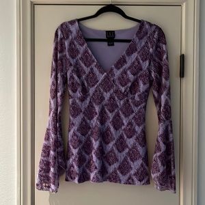 INC Petite Bohemian Lace Bell-Sleeve Women’s Top.